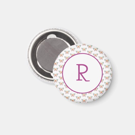 Fun Butterfly mit Initial Magnet (Vorderseite/Rückseite)