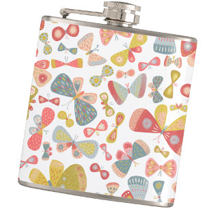 Fun Butterfly Pattern Flachmann