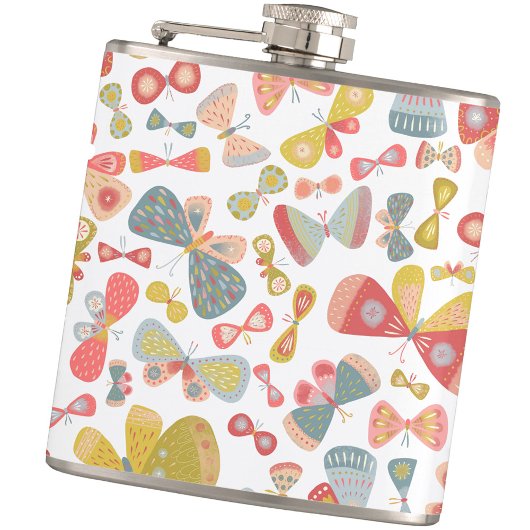 Fun Butterfly Pattern Flachmann