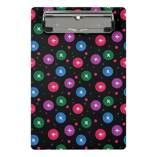Fun Buttons & Punkte Mini Klemmbrett (Vorderseite)