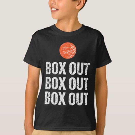 Fun Bysketbyll Coach Box Out Quote Grunge Grafik T-Shirt (Vorderseite)