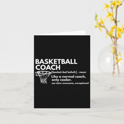 Fun Bysketbyll Coach Definition Gecoacht Geschenk Karte (Gelbe Blume)