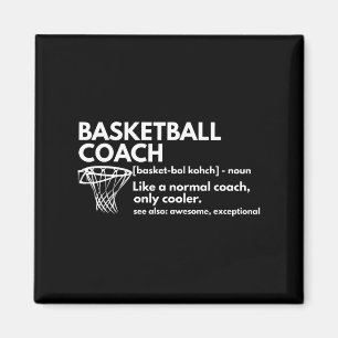 Fun Bysketbyll Coach Definition Gecoacht Geschenk Magnet