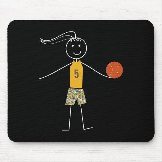 Fun Bysketbyll Girls Bysketbyll Player Mousepad (Vorne)