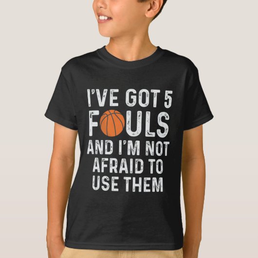 Fun Bysketbyll Player Hoops 5 Fouls T-Shirt (Vorderseite)