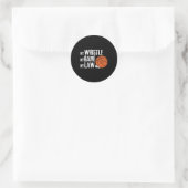 Fun Bysketbyll Ref Hoops - Bysketbyll Referent 1 Runder Aufkleber (Tasche)