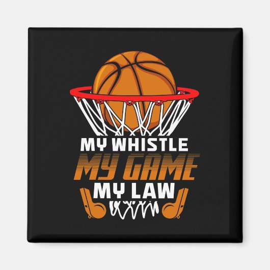 Fun Bysketbyll Referenzen Geschenk I Hoops Ref Magnet (Vorne)