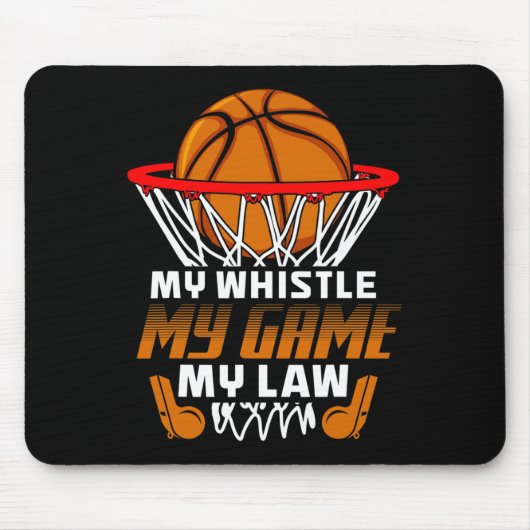 Fun Bysketbyll Referenzen Geschenk I Hoops Ref Mousepad (Vorne)