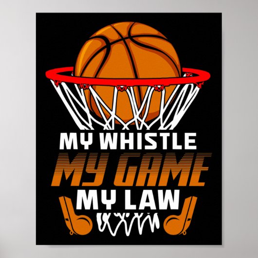 Fun Bysketbyll Referenzen Geschenk I Hoops Ref Poster (Vorne)