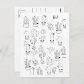 Fun Cactus Pflanze Paintable Postcard Postkarte (Vorne/Hinten)
