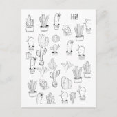 Fun Cactus Pflanze Paintable Postcard Postkarte (Vorderseite)