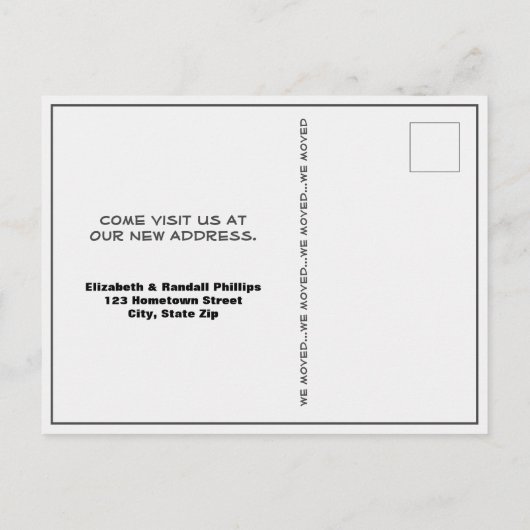 Fun Cactus we moved South West Announcement Postkarte (Rückseite)