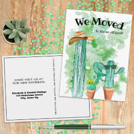 Fun Cactus we moved South West Announcement Postkarte