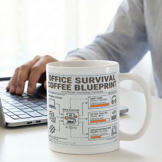 Fun Caffeine Infusion Blueprint for Office Workers Kaffeetasse