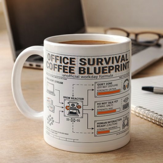 Fun Caffeine Infusion Blueprint for Office Workers Kaffeetasse