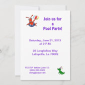 Fun Cajun Crawfish Pool Party Einladung (Rückseite)