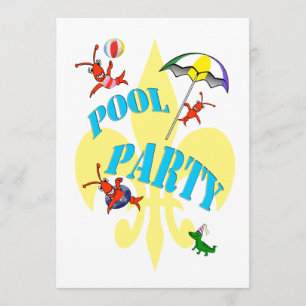 Fun Cajun Crawfish Pool Party Einladung