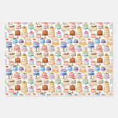 Fun cake Party gekachelt Muster Geschenkpapier Set (Vorderseite 3)