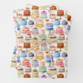 Fun cake Party gekachelt Muster Geschenkpapier Set (Beispiel)