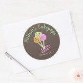 Fun Cakepop Logo Banner Homemade Bakery Wirbel Runder Aufkleber (Umschlag)