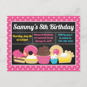 Fun Cakes und Leckereien Geburtstagsparty Postkarte