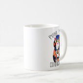 Fun Calico Cat Zugführer Motto Cartoon Kaffeetasse (VorderseiteRechts)