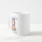 Fun Calico Cat Zugführer Motto Cartoon Kaffeetasse (Vorderseite Links)