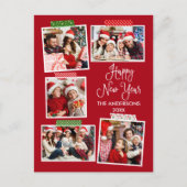 Fun Calligrafie Happy New Year Craft Tape Red Postkarte (Vorderseite)