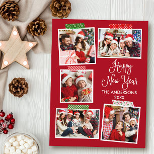 Fun Calligrafie Happy New Year Craft Tape Red Postkarte