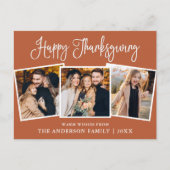 Fun Calligraphy 3 Foto Terracotta Erntedank Postkarte (Vorderseite)