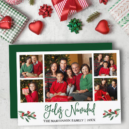 Fun Calligraphy 5 Foto Green Feliz Navidad Feiertagskarte