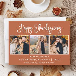 Fun Calligraphy Erntedank Terracotta 3 Fotos Feiertagskarte