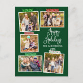 Fun Calligraphy Happy Holidays Craft Tape Grün Postkarte (Vorderseite)