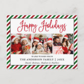 Fun Calligraphy Holiday Glitzer Streifen 3 Foto Postkarte (Vorderseite)