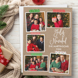 Fun Calligraphy Kraft Feliz Navidad Kunsthandwerk  Feiertagskarte