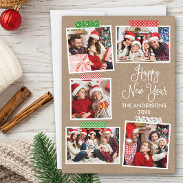 Fun Calligraphy Kraft Happy New Year Craft Tape Feiertagskarte
