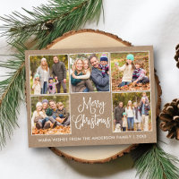 Fun Calligraphy Rustic Kraft 5 Foto Weihnachten