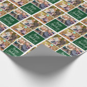 Fun Calligraphy Script Holiday 3 Foto Green Geschenkpapier (Ecke)
