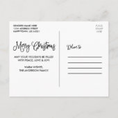 Fun Calligraphy Wood Frohe Weihnachtsgnomes Postkarte (Rückseite)