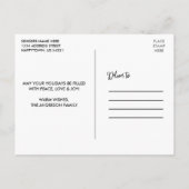 Fun Calligraphy Wood Happy Holidays Craft Tape Postkarte (Rückseite)