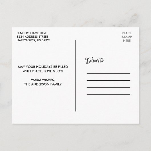 Fun Calligraphy Wood Happy New Year Craft Tape Postkarte (Rückseite)