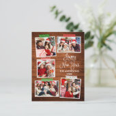 Fun Calligraphy Wood Happy New Year Craft Tape Postkarte (Stehend Vorderseite)