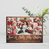 Fun Calligraphy Wood Holly Jolly Weihnachten (Stehend Vorderseite)