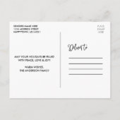 Fun Calligraphy Wood Lights 3 Foto Happy New Year Postkarte (Rückseite)