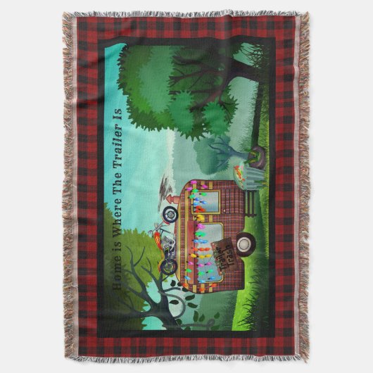 Fun Camper Trailer Mülleimer Begrüßungsmatte Zuhau Decke (Vorderseite Vertikal)