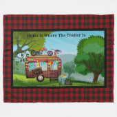 Fun Camper Trailer Mülleimer Begrüßungsmatte Zuhau Fleecedecke (Vorderseite (Horizontal))