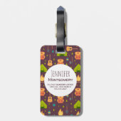 Fun Camping Natur Themenmuster Gepäckanhänger (Rückseite vertikal)