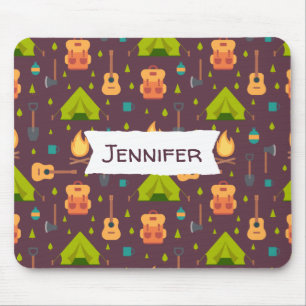 Fun Camping Natur Themenmuster Mousepad
