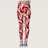 Fun Candy Cane Drehung Leggings (Vorderseite)