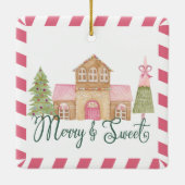 Fun Candy Cane Foto Keramikornament (Rückseite)